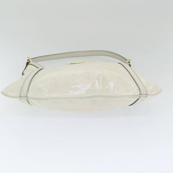 GUCCI Web Sherry Line Shoulder Bag Coated Canvas White Red 162740 Auth ep4886 - Picture 5 of 16